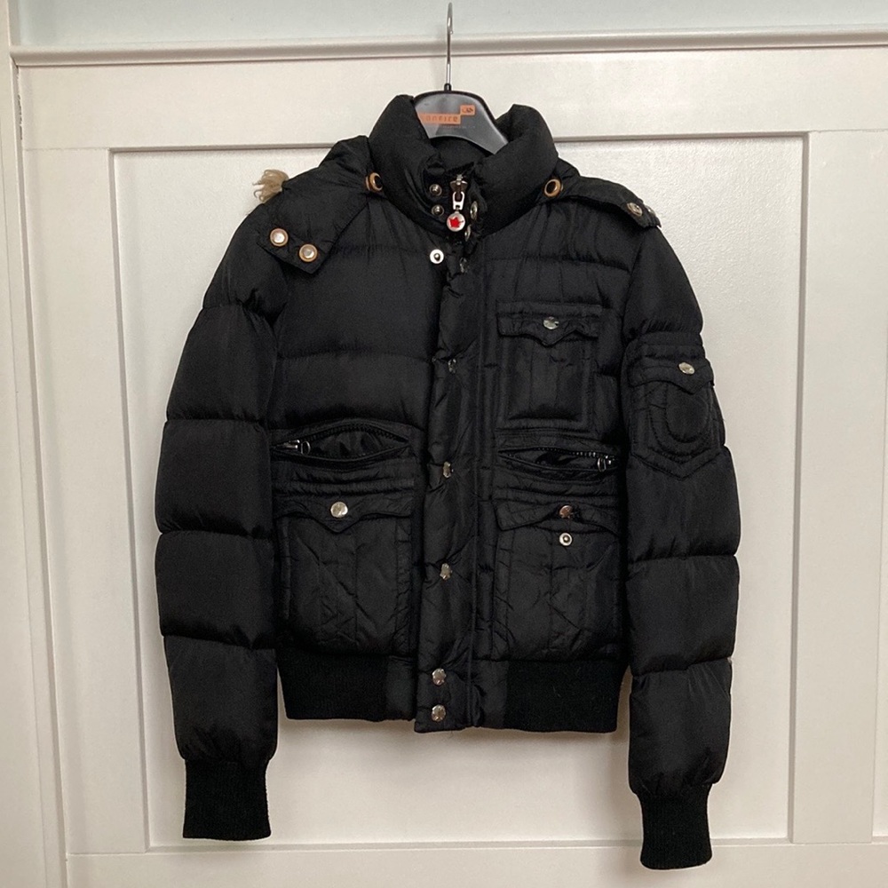 True Religion black puffer jacket